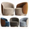 Modern Nordic Luxury Living Hotel Lounge Furniture Single Sofa Swivel Accent Chair Convertible Armchair Tub Chair Boucle Fabric
