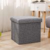 CARLFORD Versatile Storage Ottoman Fabric Stool with Tray Cover Modern Stool&ottoman for Living Room Bedroom