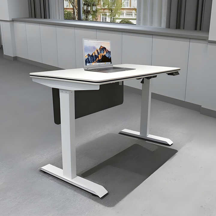 Modern Ergonomic Standing Desk Electric Motor White Sit Standing Rising Desk Adjustable Height Office Table Standing Desk